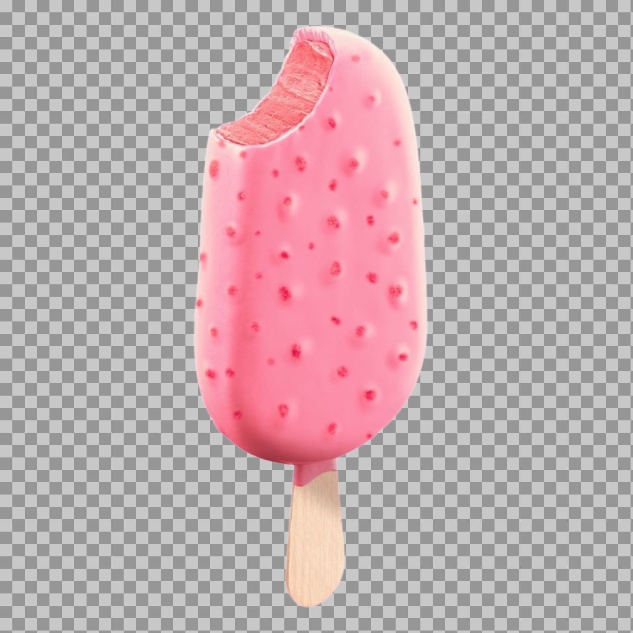 Pink Strawberry Ice Cream Bar PNG | Transparent Frozen Dessert Image Download