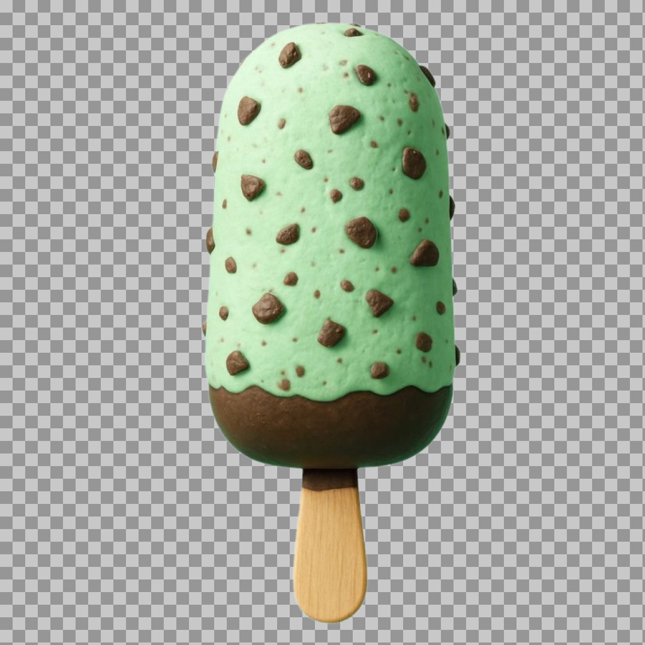 Mint Chocolate Chip Ice Cream Bar PNG | Transparent Frozen Dessert Image Download