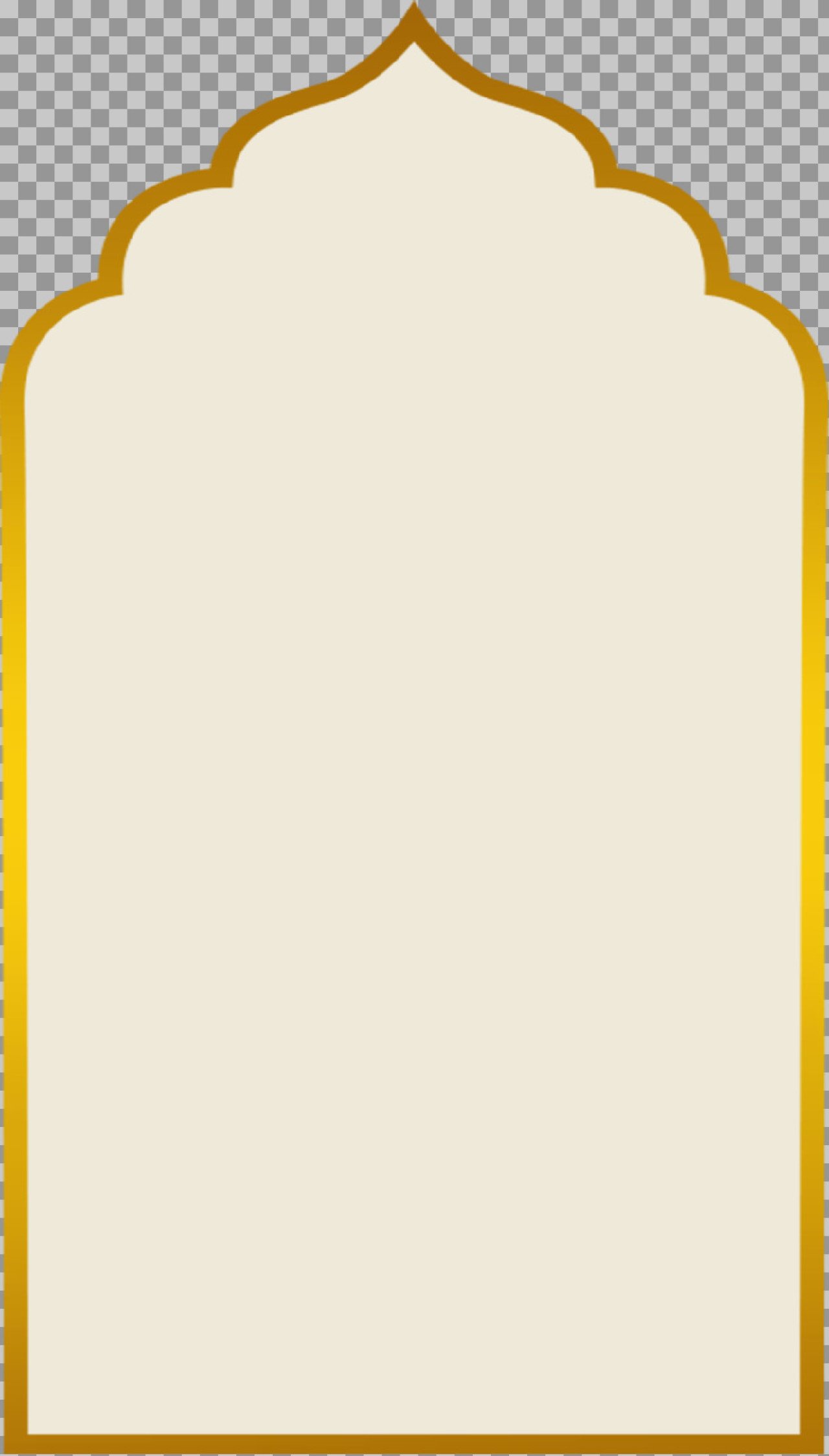 Golden Islamic Arch Frame PNG | Mosque Window Shape for Ramadan & Eid Designs