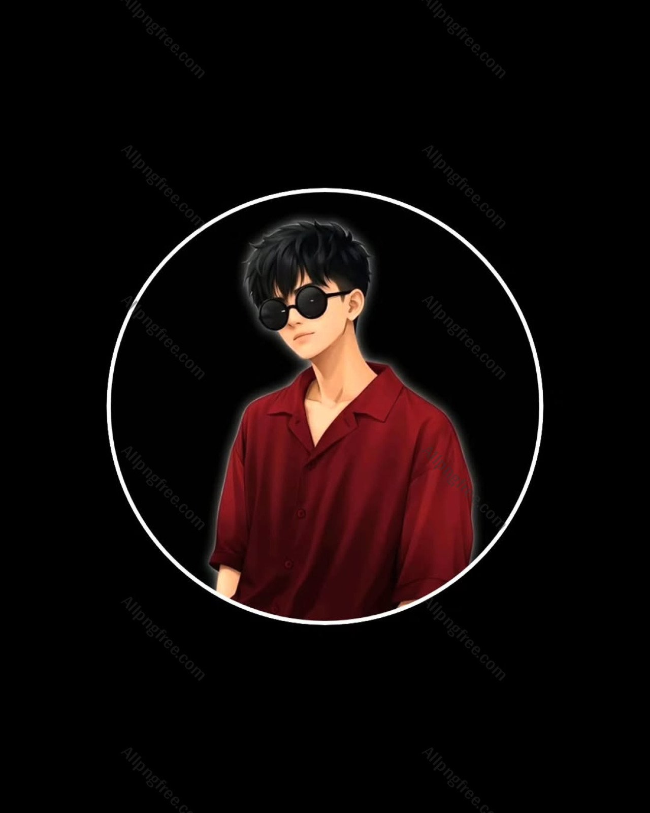 Stylish Boy DP in Red Shirt with Sunglasses | Cool Anime Boys Profile Picture HD