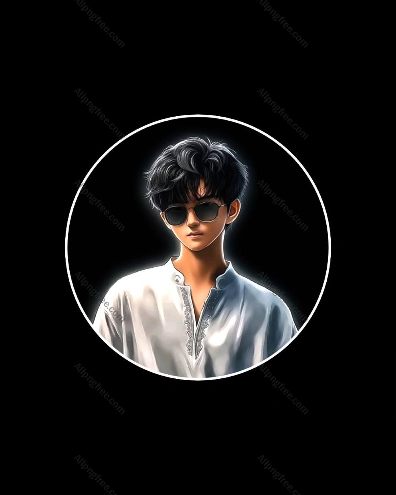 Stylish Boy DP in White Kurta with Sunglasses | Eid Special Muslim Boys Profile Picture HD