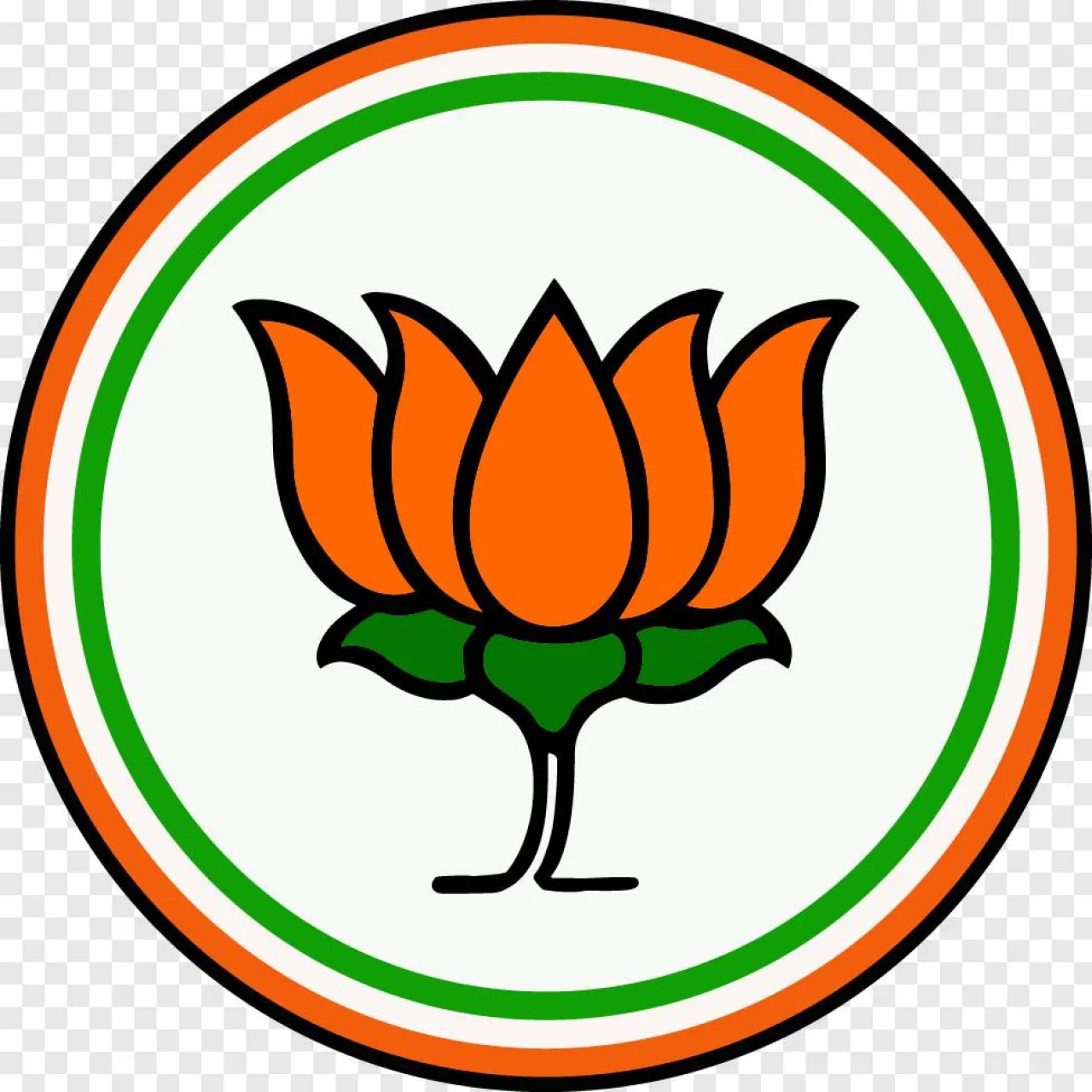 BJP Logo PNG Free Download | Bharatiya Janata Party Lotus Symbol HD Transparent