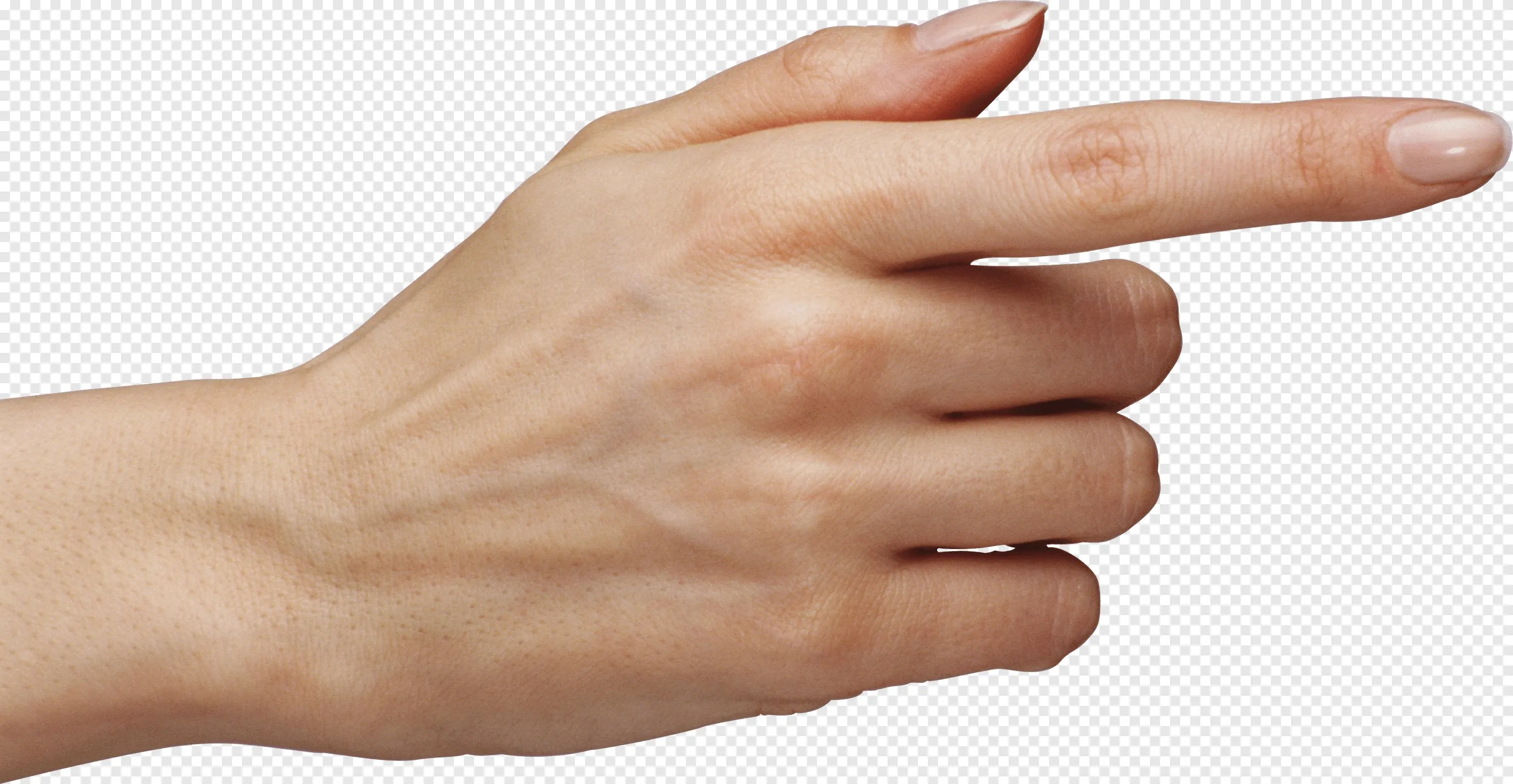 Female Hand Pointing Right PNG | Transparent Index Finger Gesture Image