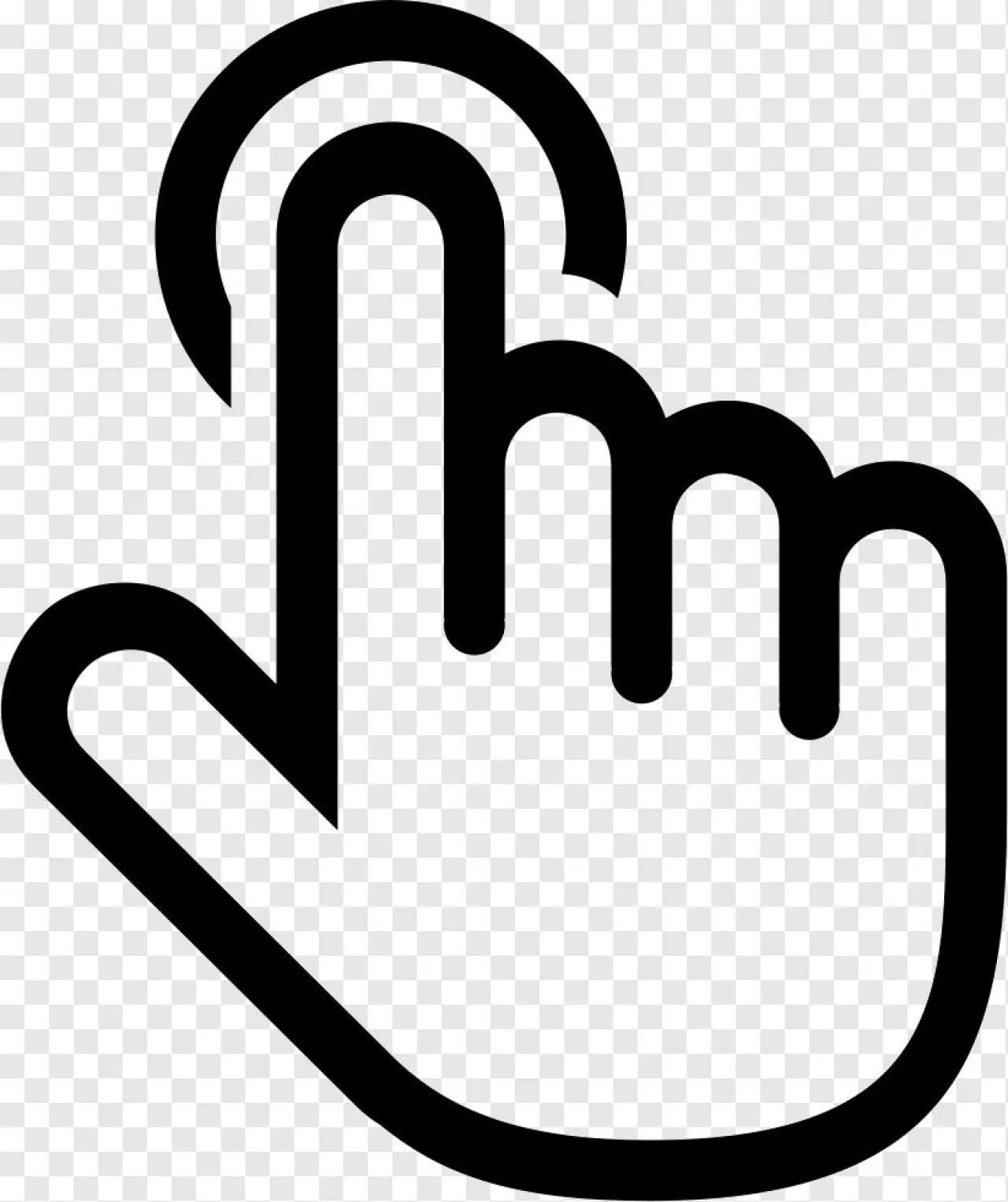 Hand Tap Click Icon PNG | Touch Finger Cursor Transparent Image