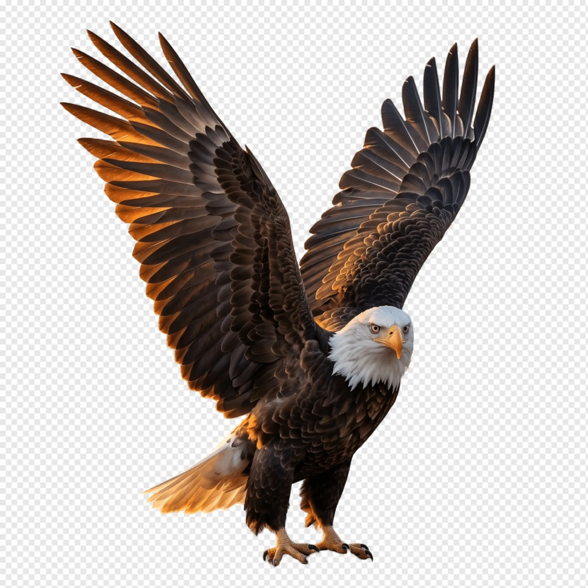 Bald Eagle Flying PNG | Majestic Eagle with Transparent Background