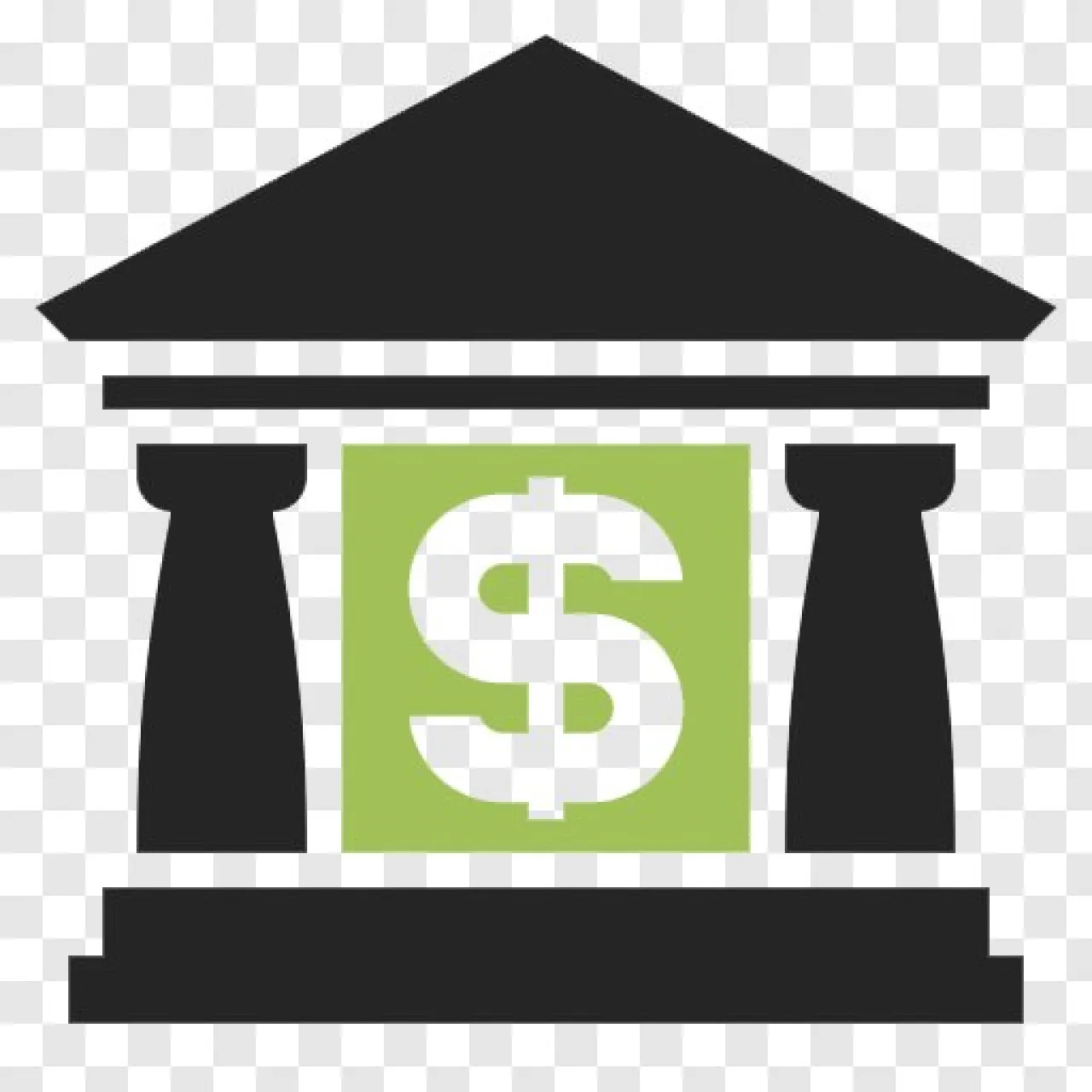 Bank Icon with Dollar Sign | Free Finance & Banking Vector Illustration