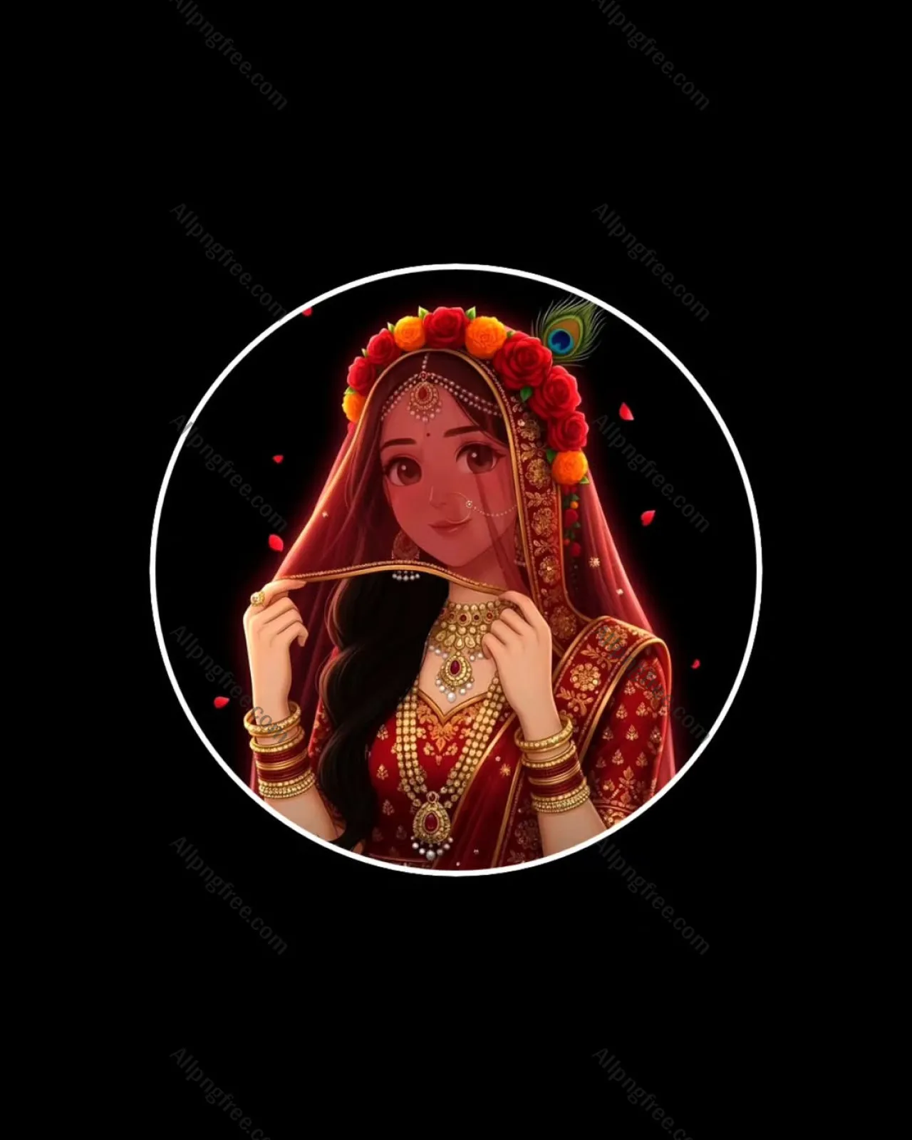 Indian Bride DP in Red Lehenga | Traditional Wedding Girl Profile Picture image