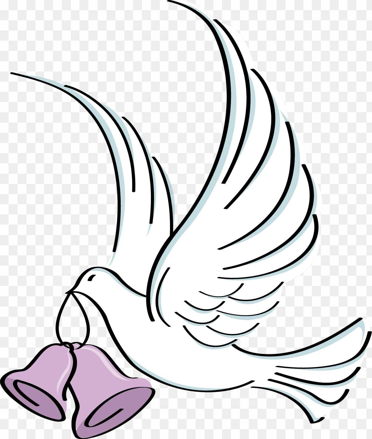 Bell png with Flying Pigeons 