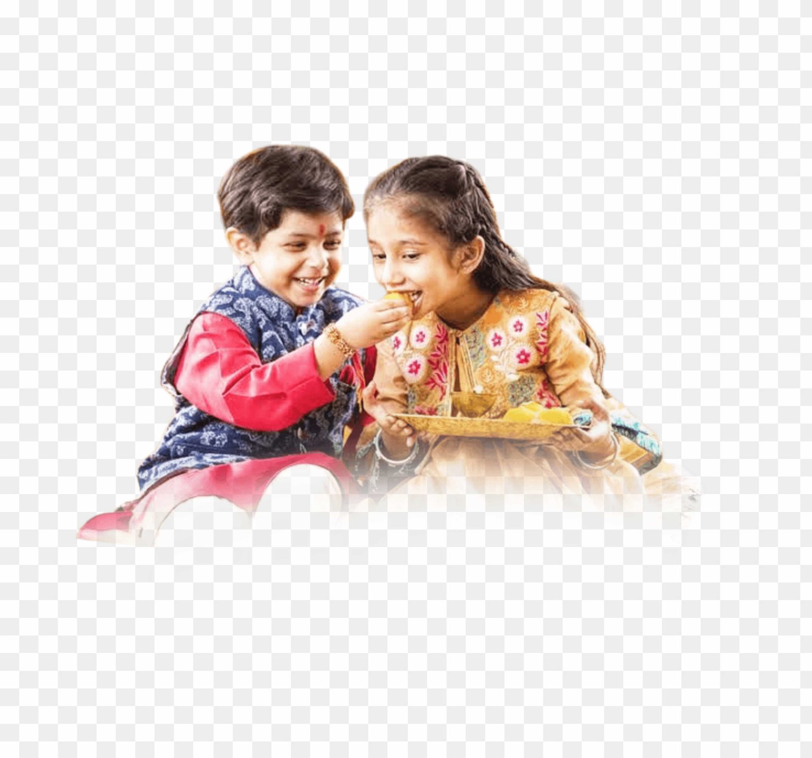 Brother and sister celebrating Raksha Bandhan PNG images