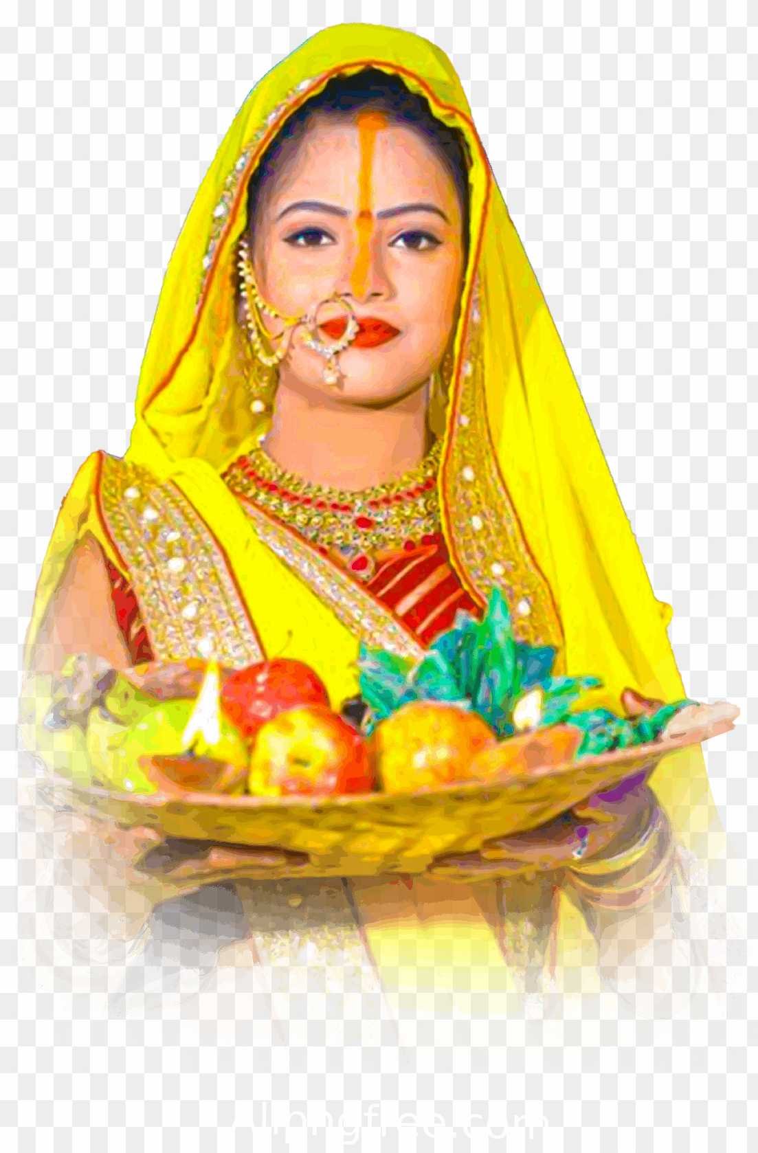chhath puja women PNG transparent image 