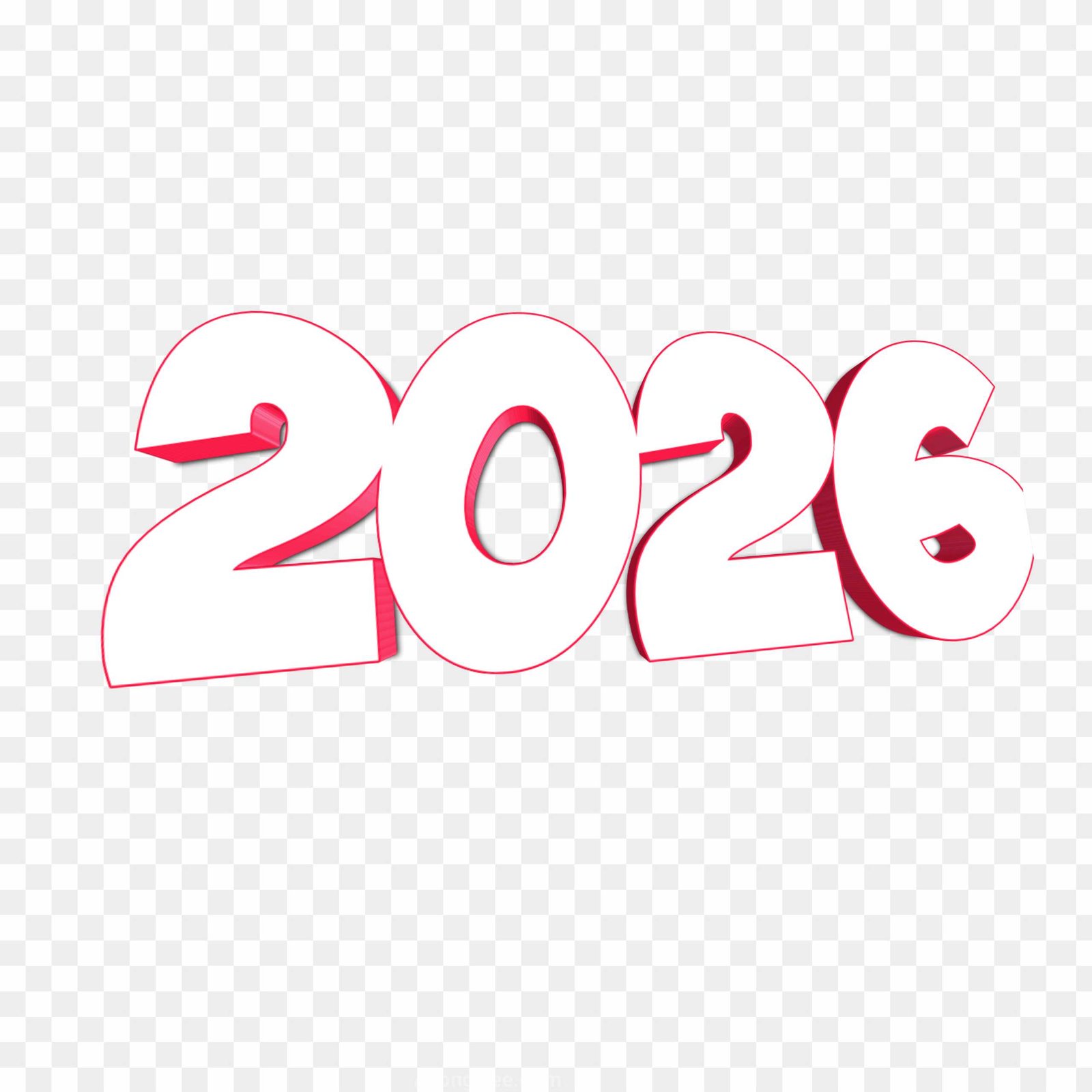 Free 3D Happy New Year 2026 PNG Image