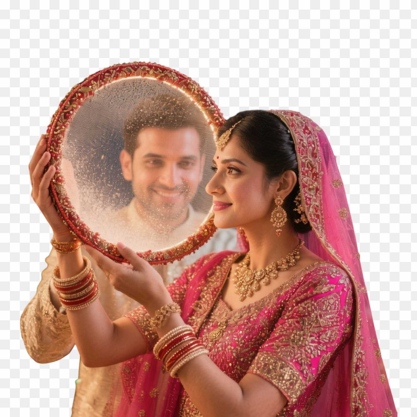 Happy Karwa Chauth: Indian Couple Celebrating a Festival of Love