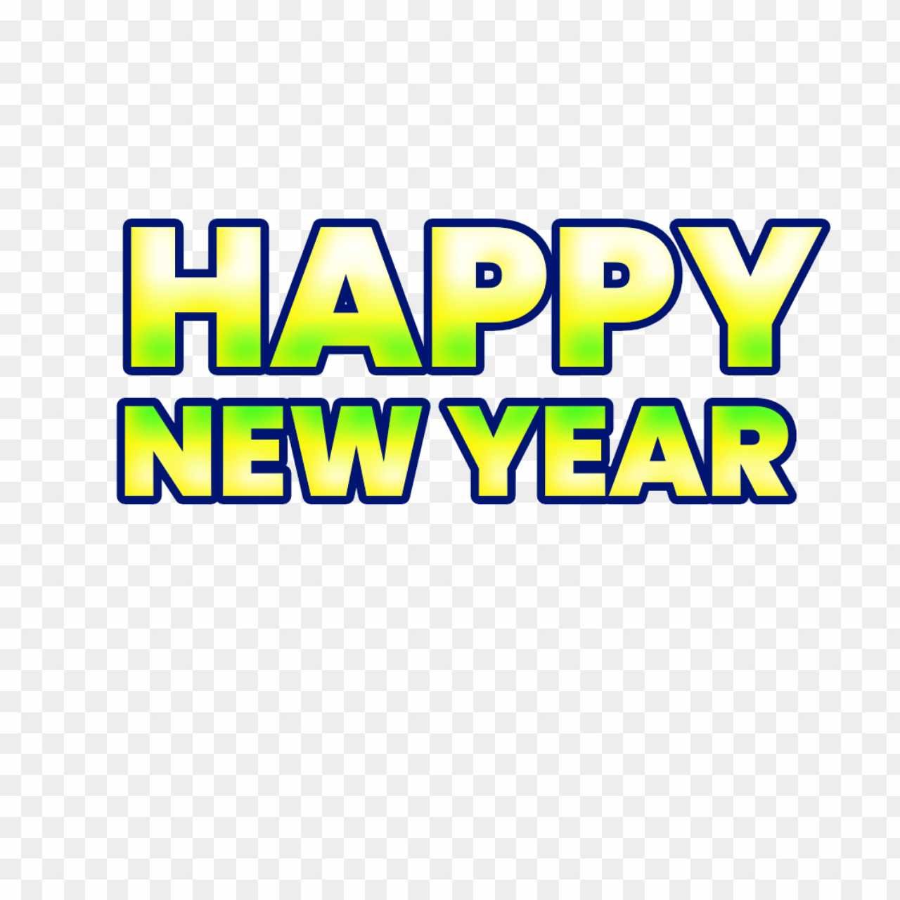 Happy New Year colourful text PNG images download