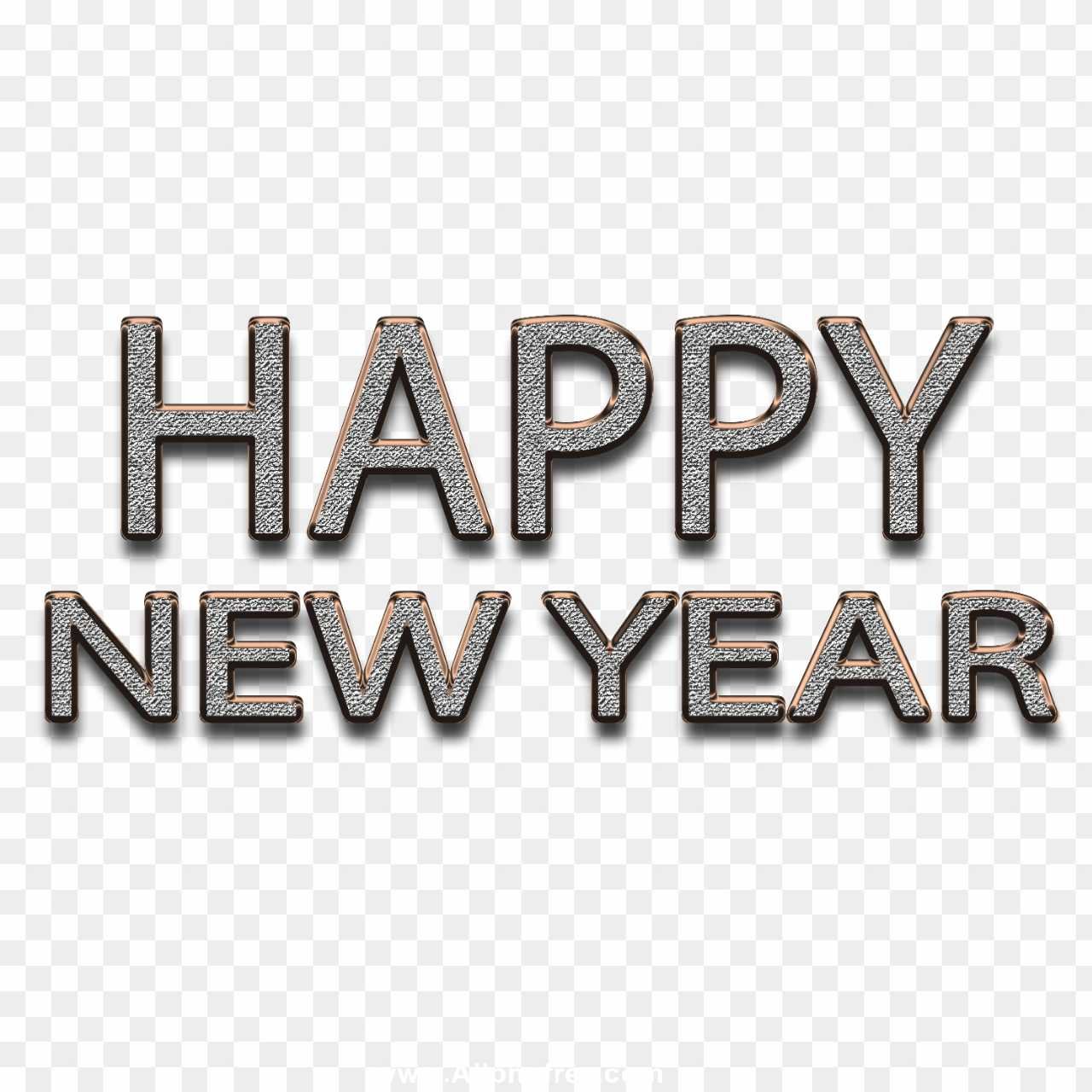 Happy New Year text design PNG transparent images free download