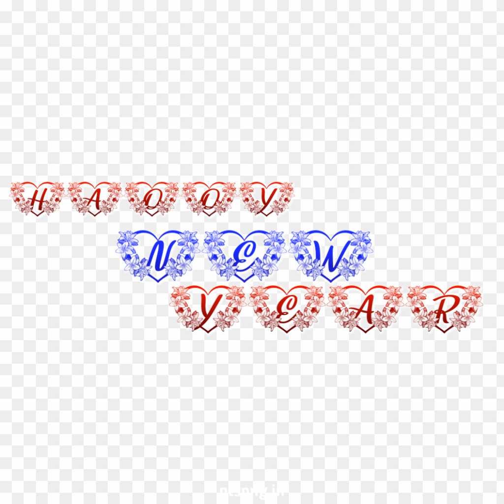Happy New year text png transparent image 