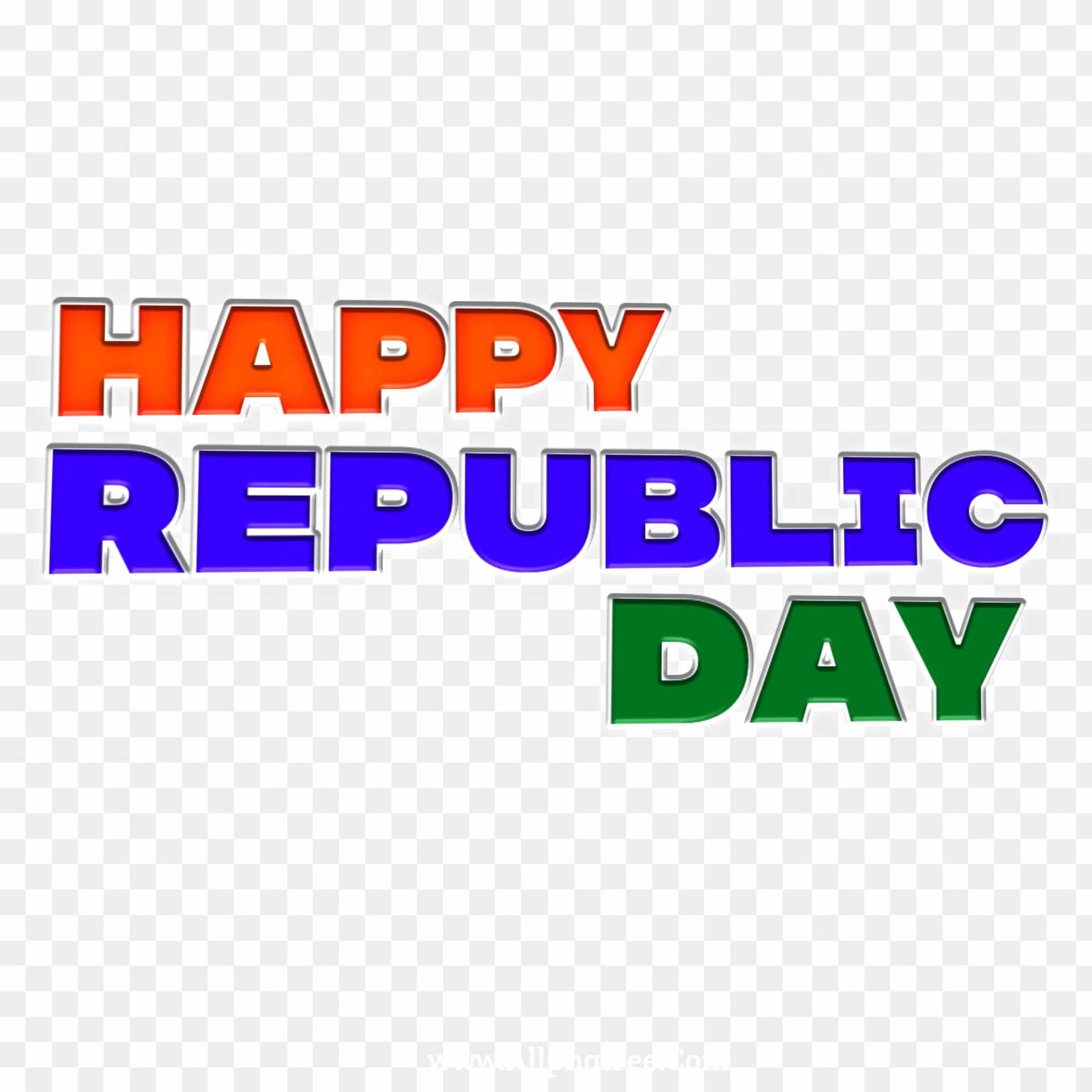 Happy republic day text PNG download 