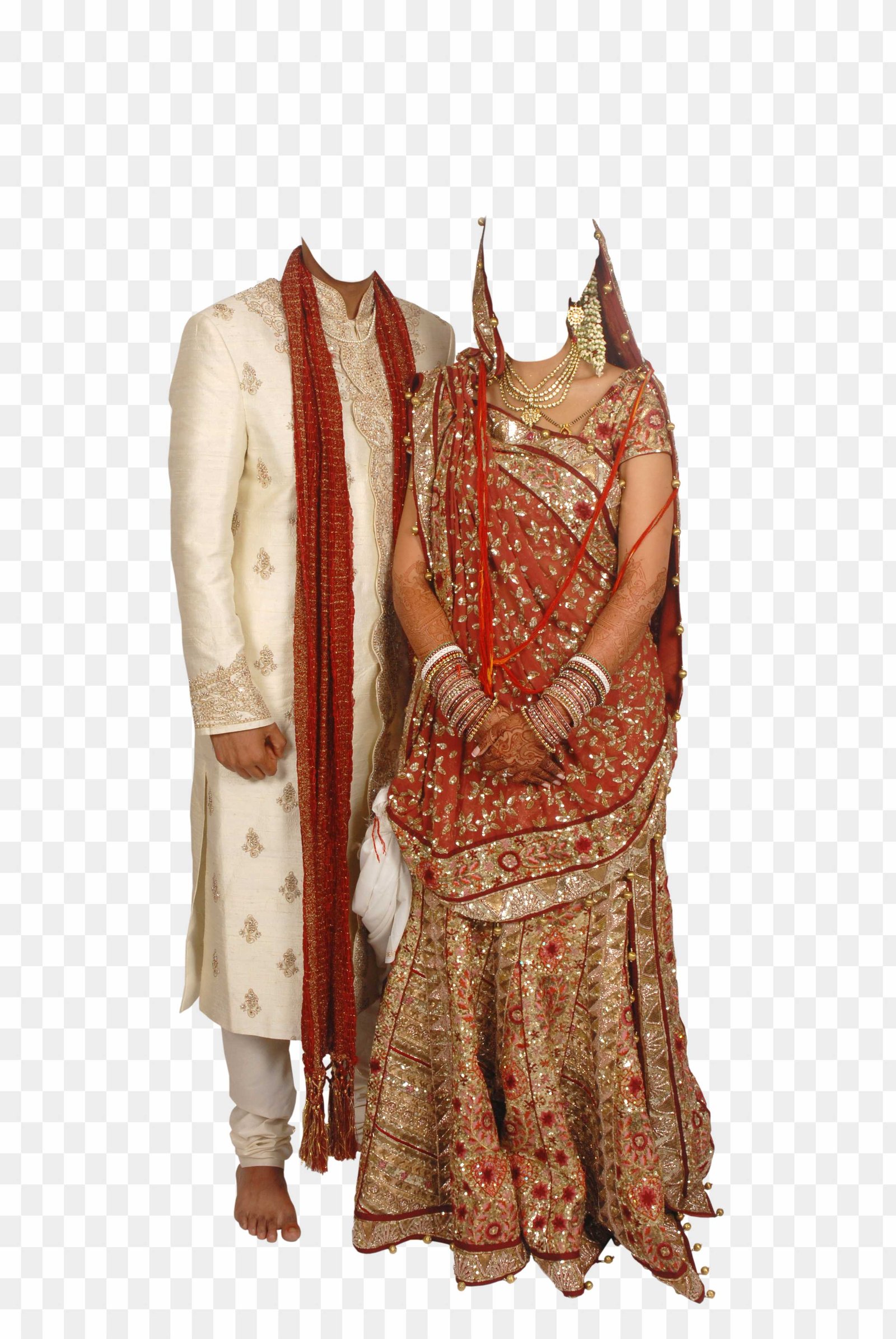 Indian wedding dresses couple PNG