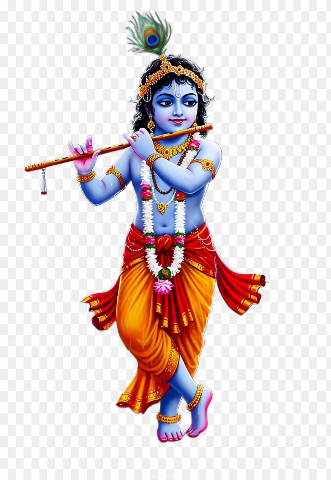 Lord Krishna Playing Flute PNG - Bal Krishna Transparent Image"