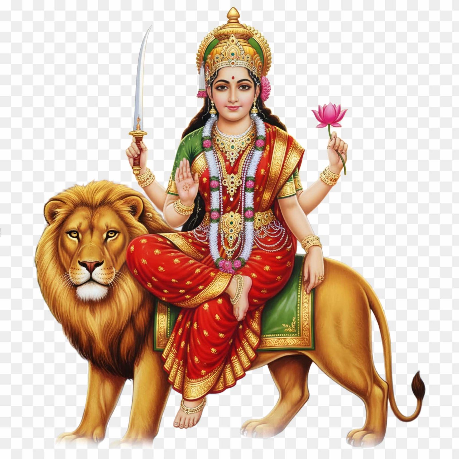 Maa Katyayani PNG | HD Goddess Image for Navaratri