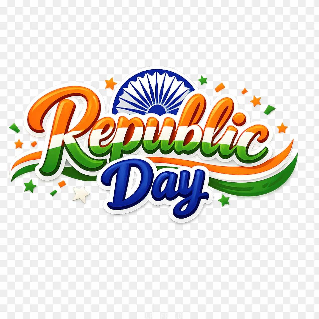Republic Day 3D Text PNG Download - Indian Flag Tricolor Typography