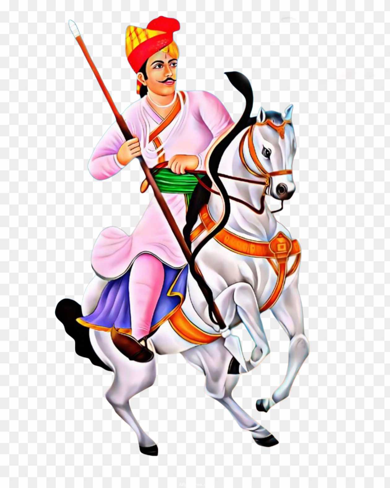 Veer Teja Ji Maharaj on Lilan Horse PNG Image download 