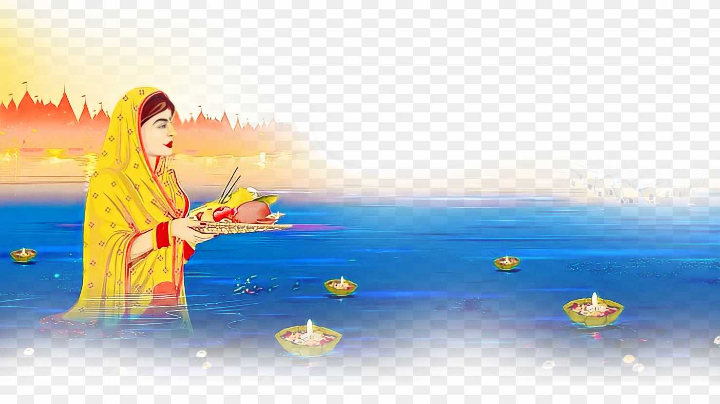 Chhath puja background free transparent PNG Image