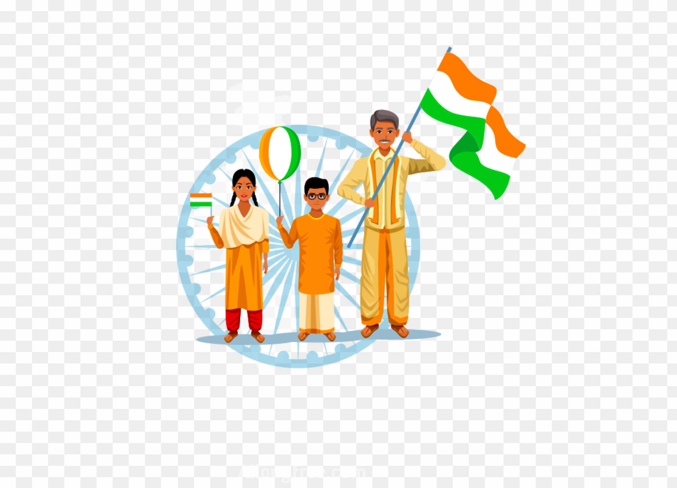 Indian Flag With Kids png
